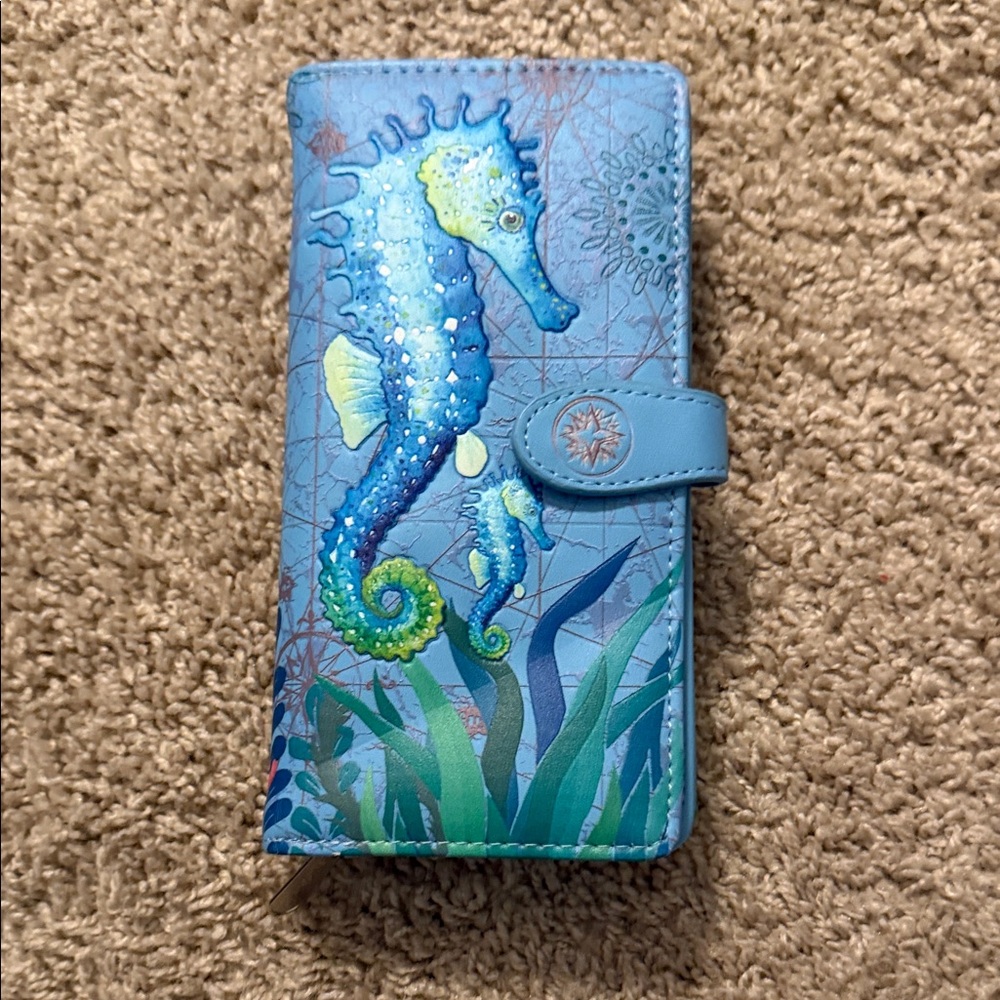 Shagwear Seahorse Patterned Blue Wallet